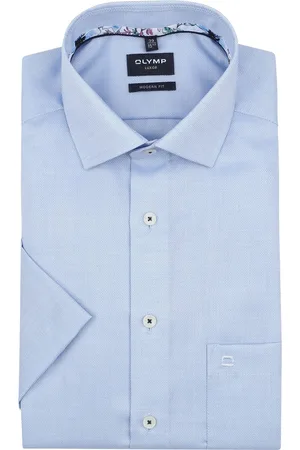 Olymp Modern-Fit Kurzarm Blau - Größe 45
