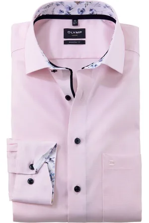 Olymp Luxor Hemd SL7 Structure Rosa - Größe 45