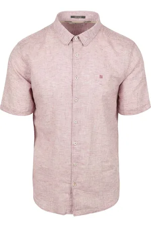 No Excess Short Sleeve Hemd Linen Blend Rosa - Größe L