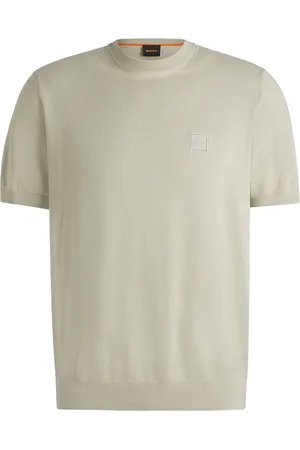 HUGO BOSS Knitted T-shirt Kanache Ecru - Größe XL
