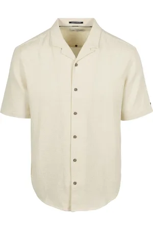 No Excess Short Sleeve Hemd Struktur Ecru - Größe L
