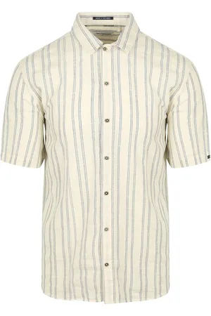 No Excess Short Sleeve Hemd Streifen Ecru - Größe 3XL