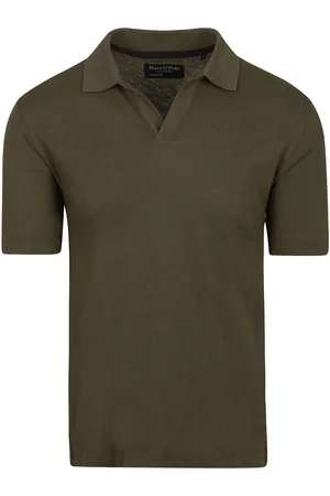 Marc O’ Polo Poloshirt Riva Linen Blend Olivgrün - Größe XXL
