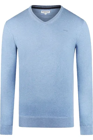 McGregor Pullover Merinowolle V-Ausschnitt Sky Blau - Größe XXL