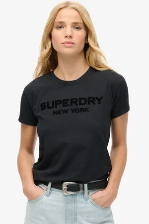Superdry Damen Figurbetontes Sport Luxe-t-shirt mit Grafikprint
