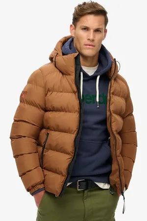 Superdry Herren Sports Steppjacke mit Kapuze
