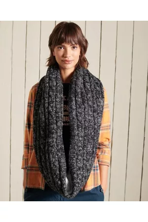 Superdry Damen Tweed-schlauchschal mit Zopfmuster
