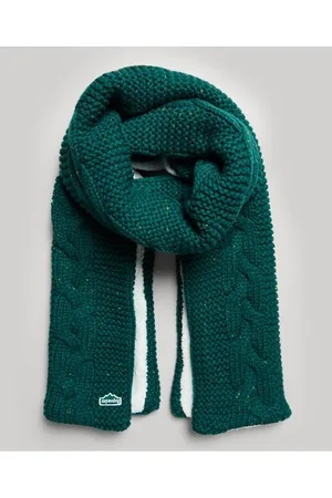 Superdry Damen Strickschal mit Zopfmuster