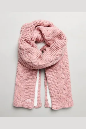Superdry Damen Strickschal mit Zopfmuster