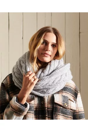 Superdry Damen Tweed-schlauchschal mit Zopfmuster