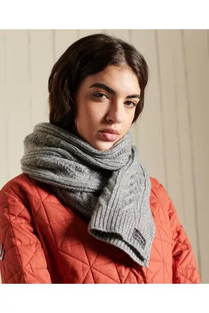 Superdry Damen Luxuriöser Schal mit Zopfmuster