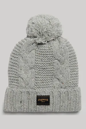 Superdry Damen Strickmütze mit Zopfmuster