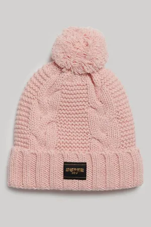 Superdry Damen Strickmütze mit Zopfmuster