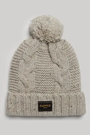 Superdry Damen Strickmütze mit Zopfmuster