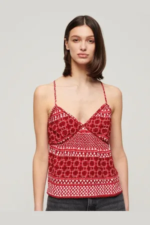 Superdry Damen Trägertop aus Webstoff mit Print