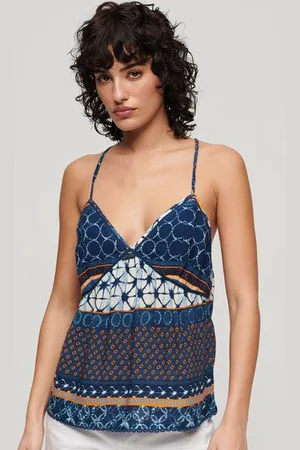 Superdry Damen Trägertop aus Webstoff mit Print
