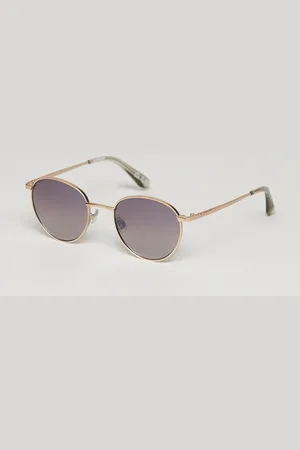Superdry Damen Runde SDR Metall-Sonnenbrille mit Logodruck