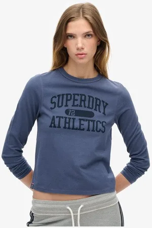 Superdry Damen Schmales Athletic Essentials Ringel-langarmshirt