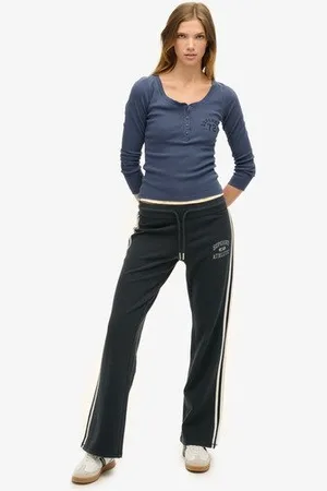 Superdry Damen Athletic Essentials Jogginghosen mit Streifen und Schlag