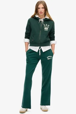 Superdry Damen Ausgestellte, Tief Angesetzte Athletic Essentials Jogginghosen Gesticktes Logo, Größe: 38