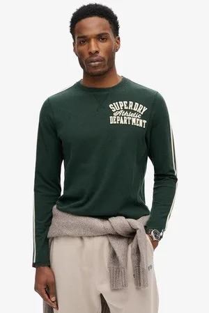 Superdry Herren Vintage Athletic Langarmoberteil Mit Streifen, Größe: S