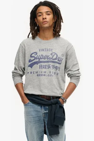 Superdry Herren Langärmeliges Oberteil mit Klassischer Grafik