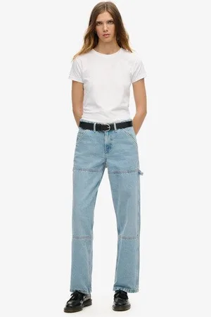 Superdry Damen Carpenter Jeans aus Denim mit Mittlerer Leibhöhe