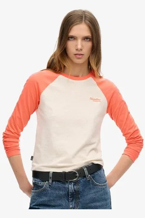 Superdry Damen Essential Baseballoberteil mit Langen Ärmeln und Logo