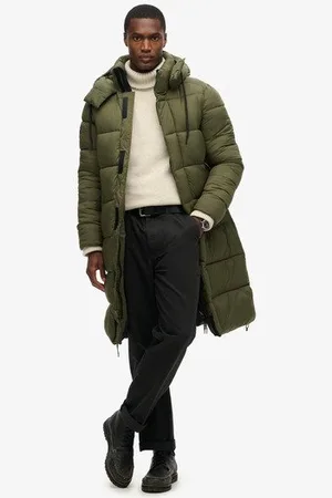 Superdry Herren Langer Ripstop Steppmantel