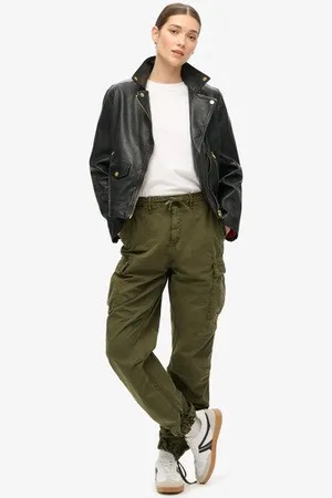 Superdry Damen Para Cargohose mit Niedriger Leibhöhe