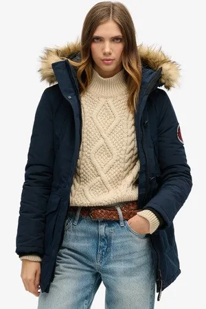 Superdry Damen Everest Parka mit Kunstfellkapuze