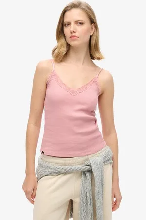 Superdry Damen Athletic Essential Lace Trim Cami Top