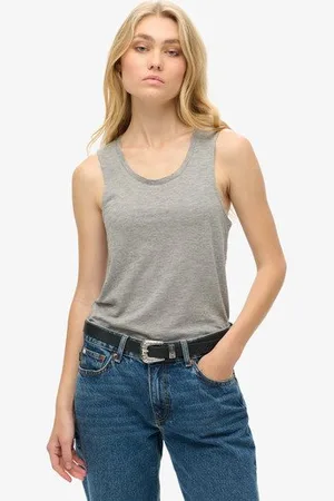 Superdry Damen Tanktop mit Weitem Rundhalsausschnitt