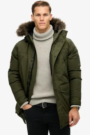 Superdry Herren Everest Parka mit Kunstfellbesatz