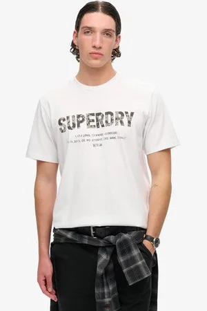 Superdry Herren Locker Geschnittenes Utility Sport T-shirt mit Logo