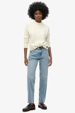 Superdry Damen Jeans mit Geradem Bein und Mittlerer Leibhöhe