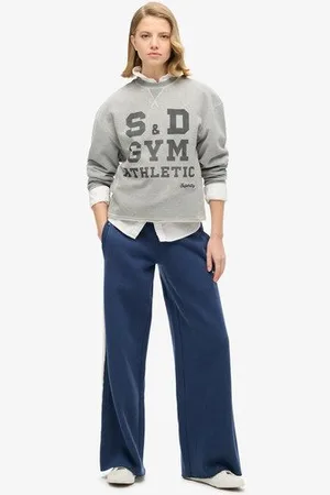 Superdry Damen Essential Jogginghosen mit Geradem Bein und Logo