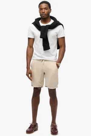 Superdry Herren Shorts mit Kordelzug aus Leinen