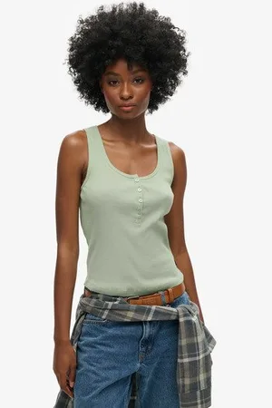 Superdry Damen Athletic Essentials Button-down-tanktop