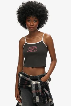 Superdry Damen Athletic Essentials Crop Cami Top