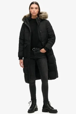 Superdry Damen Langer Everest Steppmantel