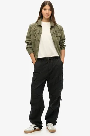 Superdry Damen Para Cargohose mit Niedriger Leibhöhe