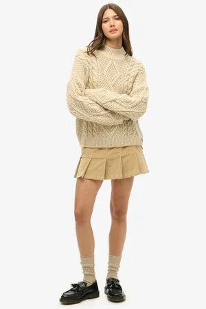 Superdry Damen Plissierter Vintage Minirock aus Cord