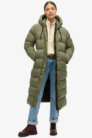 Superdry Damen Langer Ripstop-steppmantel