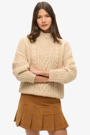Superdry Damen Plissierter Vintage Minirock aus Cord