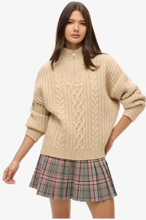 Superdry Damen Minirock im Vintage-Stil mit Falten, Größe: 40