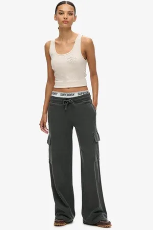 Superdry Damen Athletic Essentials Weite Cargo-jogginghosen im Vintage-look