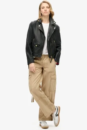 Superdry Damen Vintage Cargohose mit Niedriger Leibhöhe, Größe: 38