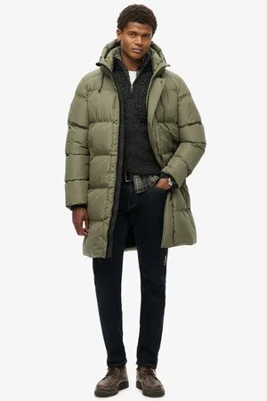 Superdry Herren Sports Steppmantel mit Kapuze
