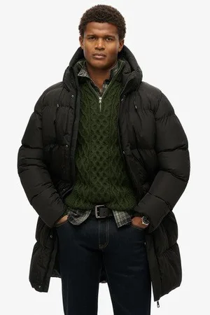 Superdry Herren Sports Steppmantel mit Kapuze